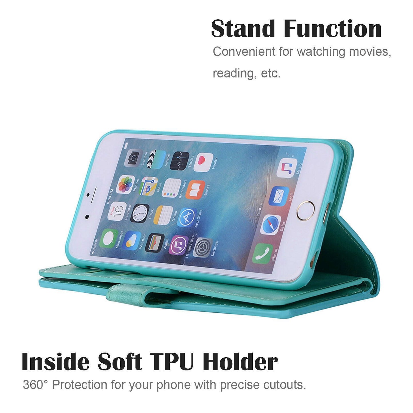Leather Wallet Card Holder Stand Cover For iPhone - carolay.co