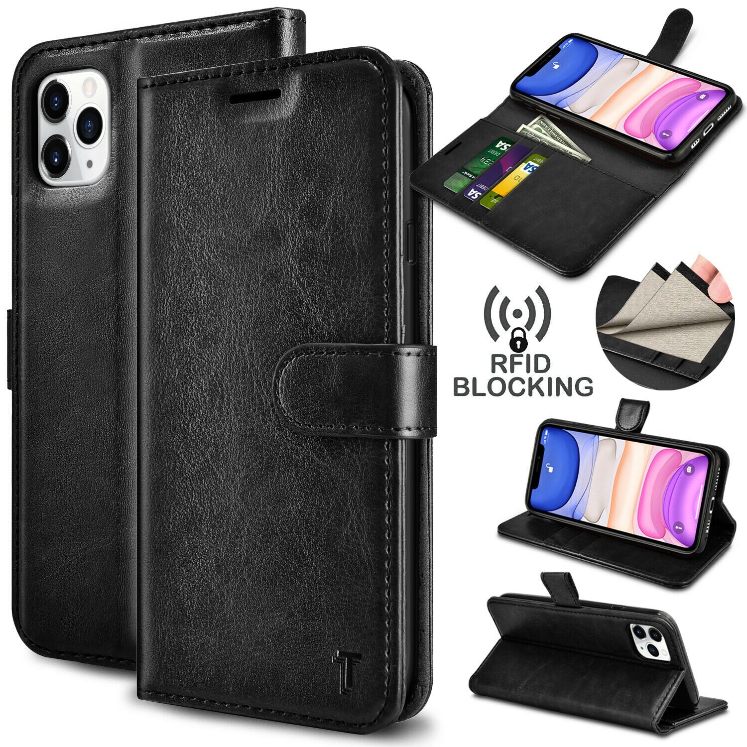 Leather Wallet Case Flip Magnetic Stand Card for iPhone - carolay.co