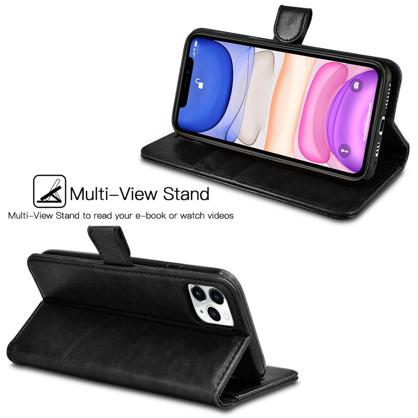 Leather Wallet Case Flip Magnetic Stand Card for iPhone - carolay.co