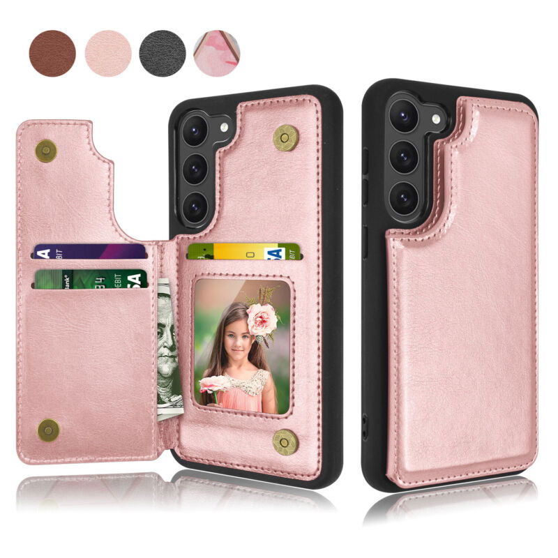 Leather Wallet Case with Card Slots for Samsung S23 - carolay.co