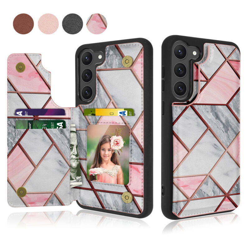 Leather Wallet Case with Card Slots for Samsung S23 - carolay.co