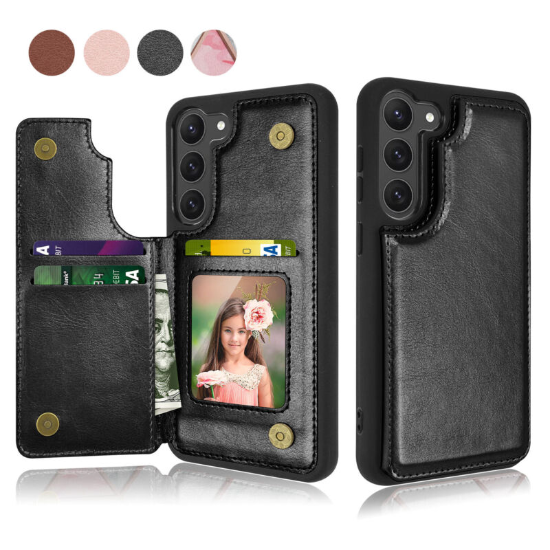 Leather Wallet Case with Card Slots for Samsung S23 - carolay.co