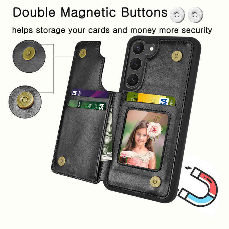 Leather Wallet Case with Card Slots for Samsung S23 - carolay.co
