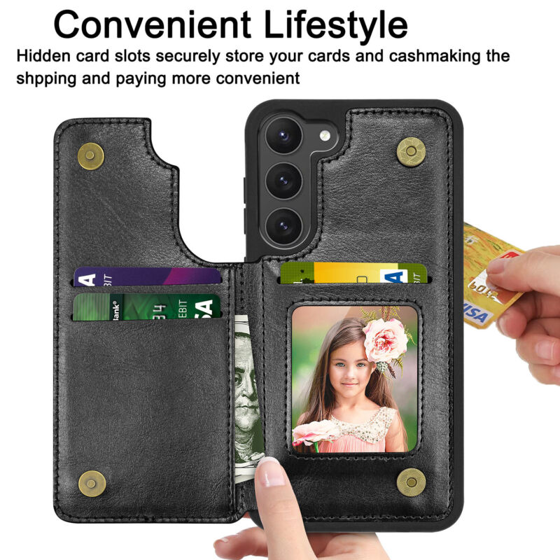 Leather Wallet Case with Card Slots for Samsung S23 - carolay.co