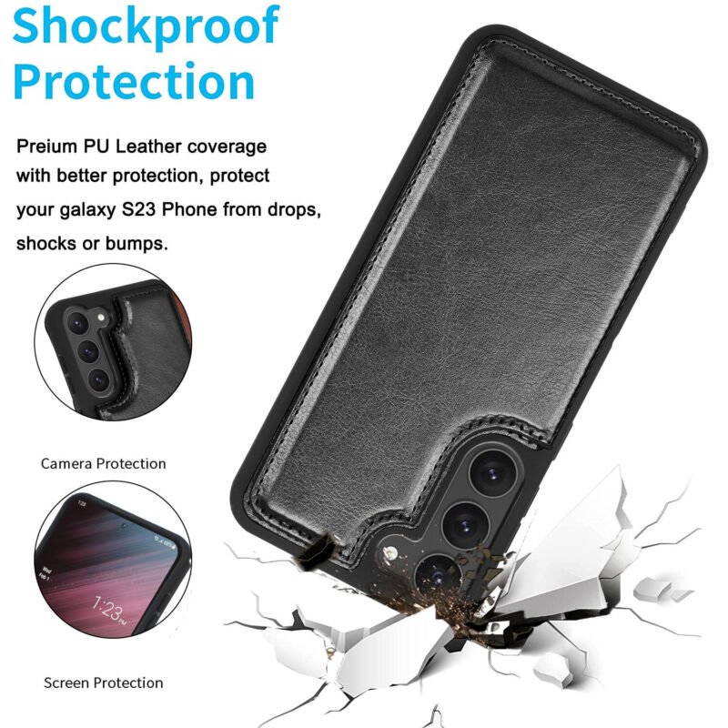 Leather Wallet Case with Card Slots for Samsung S23 - carolay.co