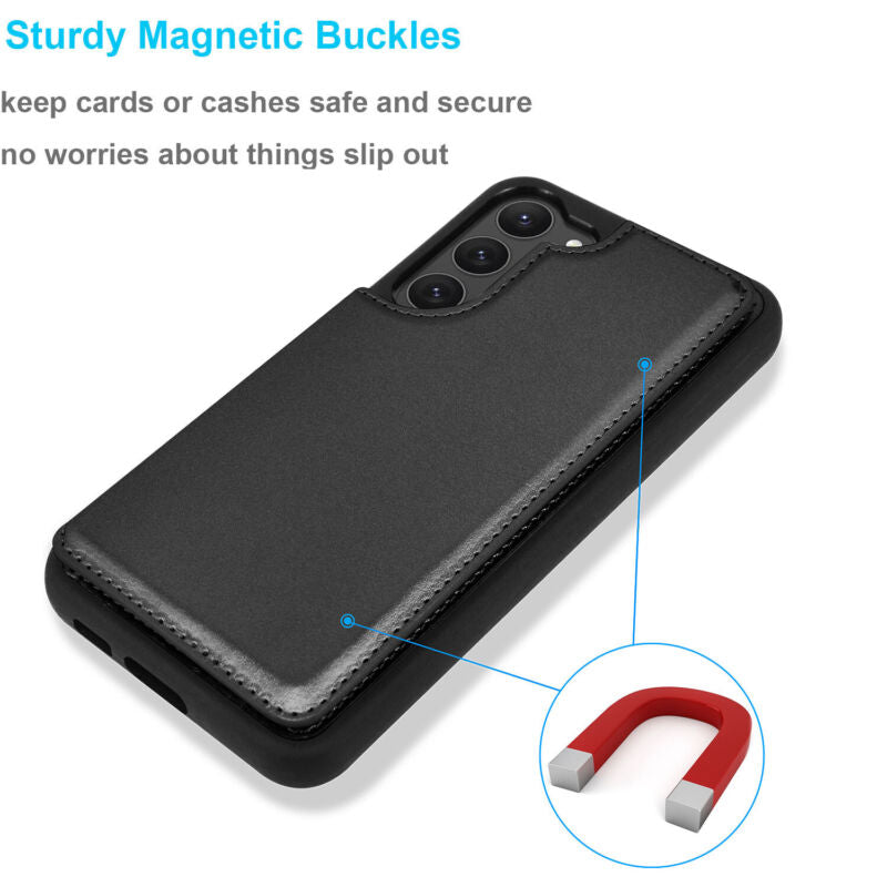 Leather Wallet Case with Card Slots for Samsung S23 - carolay.co