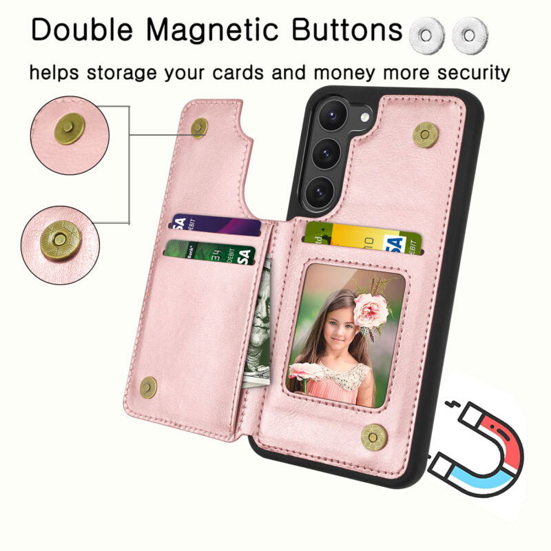 Leather Wallet Case with Card Slots for Samsung S23 - carolay.co