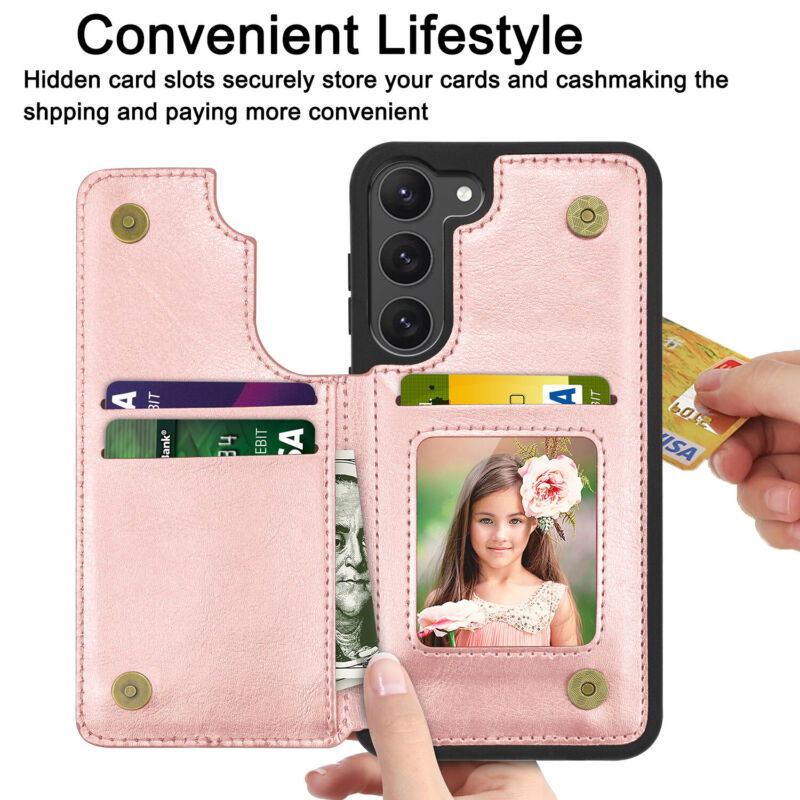 Leather Wallet Case with Card Slots for Samsung S23 - carolay.co