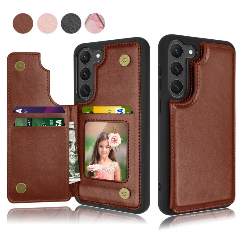 Leather Wallet Case with Card Slots for Samsung S23 - carolay.co