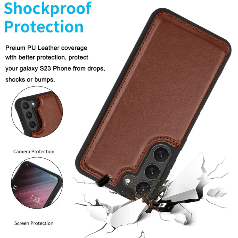 Leather Wallet Case with Card Slots for Samsung S23 - carolay.co