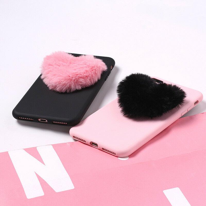 Luxury Cute Fur Back Silicone Case For iPhone - carolay.co