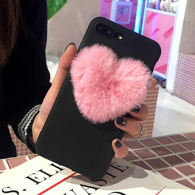 Luxury Cute Fur Back Silicone Case For iPhone - carolay.co