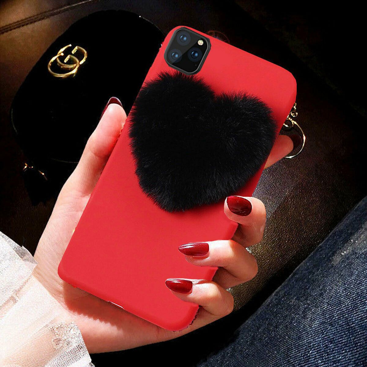 Luxury Cute Fur Back Silicone Case For iPhone - carolay.co