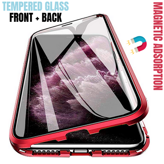 Magnetic Adsorption Double Sided Glass Clear Case Cover For iPhone - carolay.co