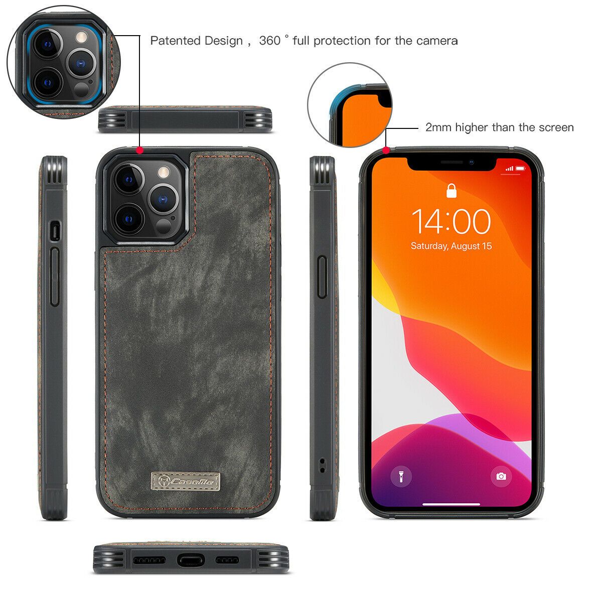Magnetic Zipper Leather Wallet Case For iPhone - carolay.co
