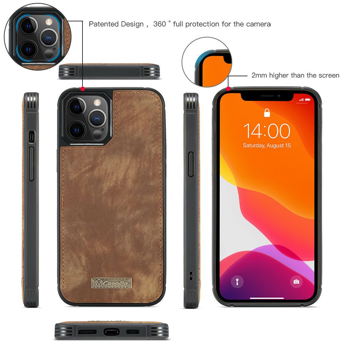 Magnetic Zipper Leather Wallet Case For iPhone - carolay.co