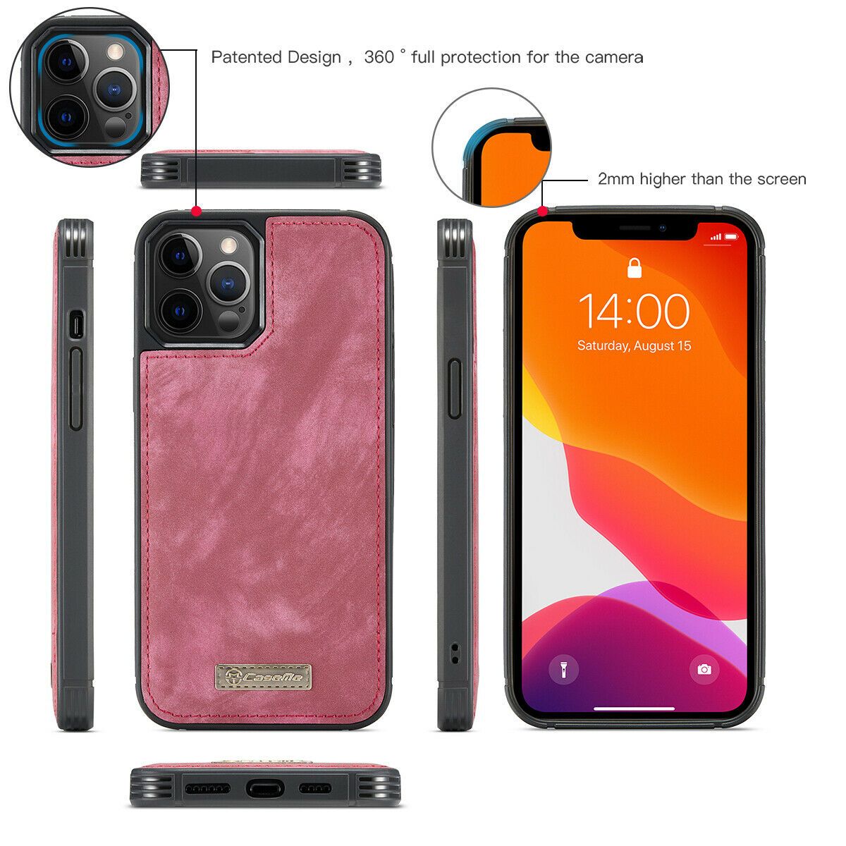 Magnetic Zipper Leather Wallet Case For iPhone - carolay.co