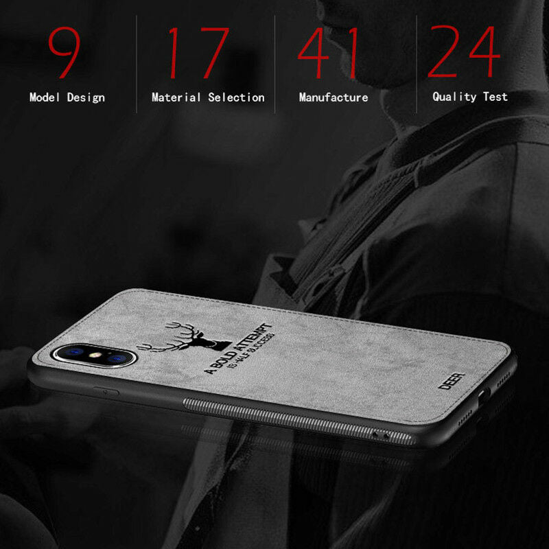 Man Shockproof Bumper Slim Canvas Back Case For iPhone - carolay.co