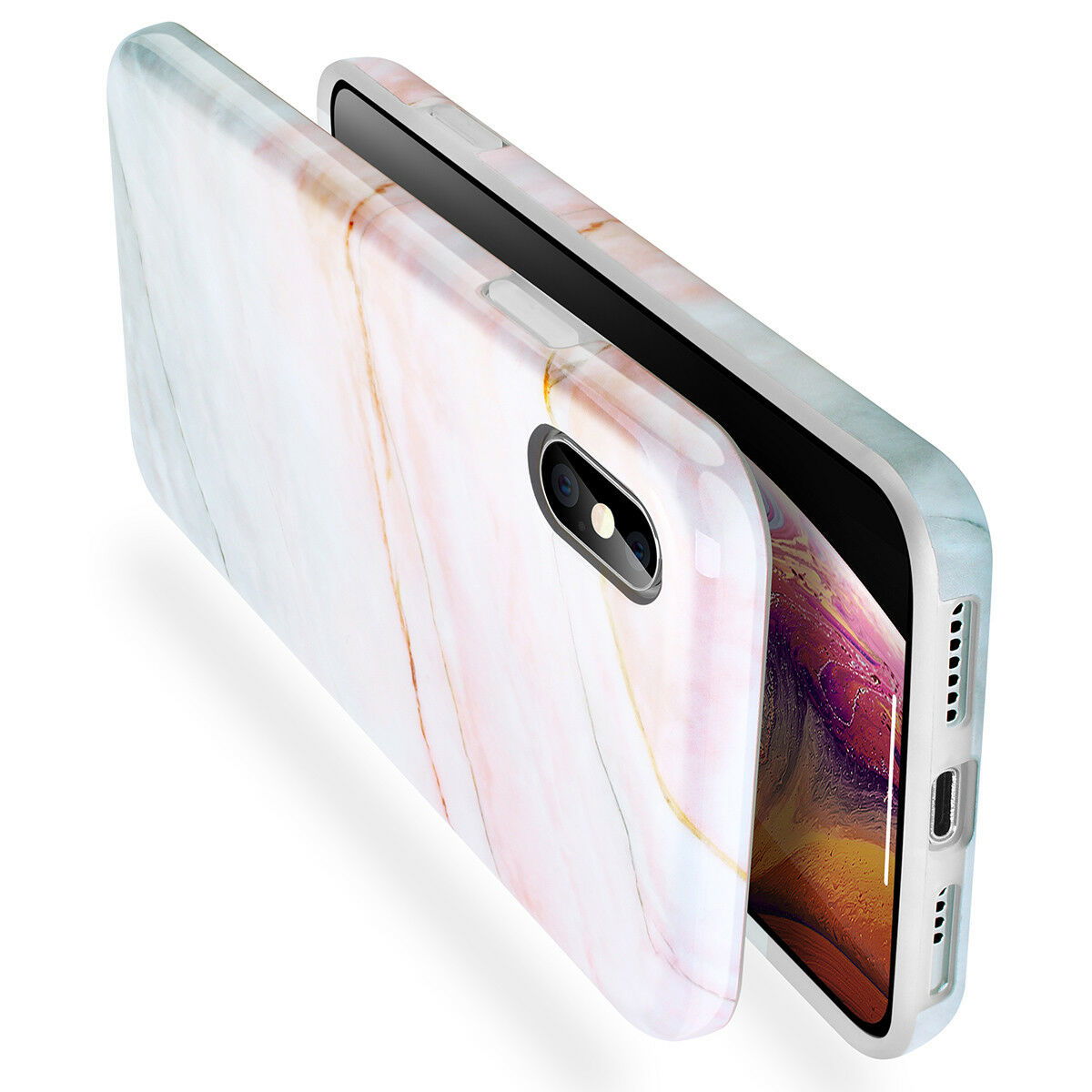 Marble Pattern Case Shockproof Hybrid Soft For iPhone - carolay.co