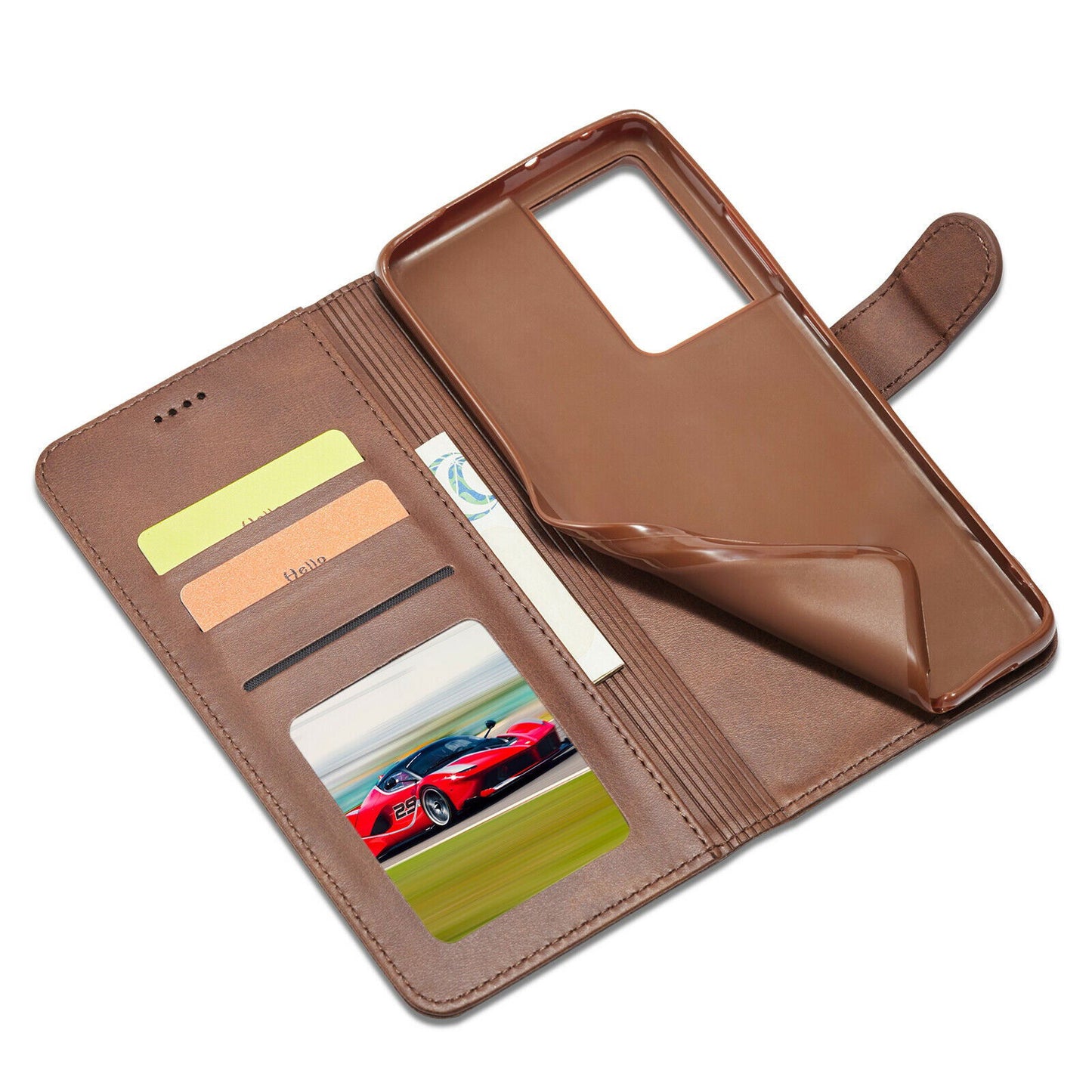 Men's Leather Magnetic Wallet Case for Samsung Galaxy S21 - carolay.co