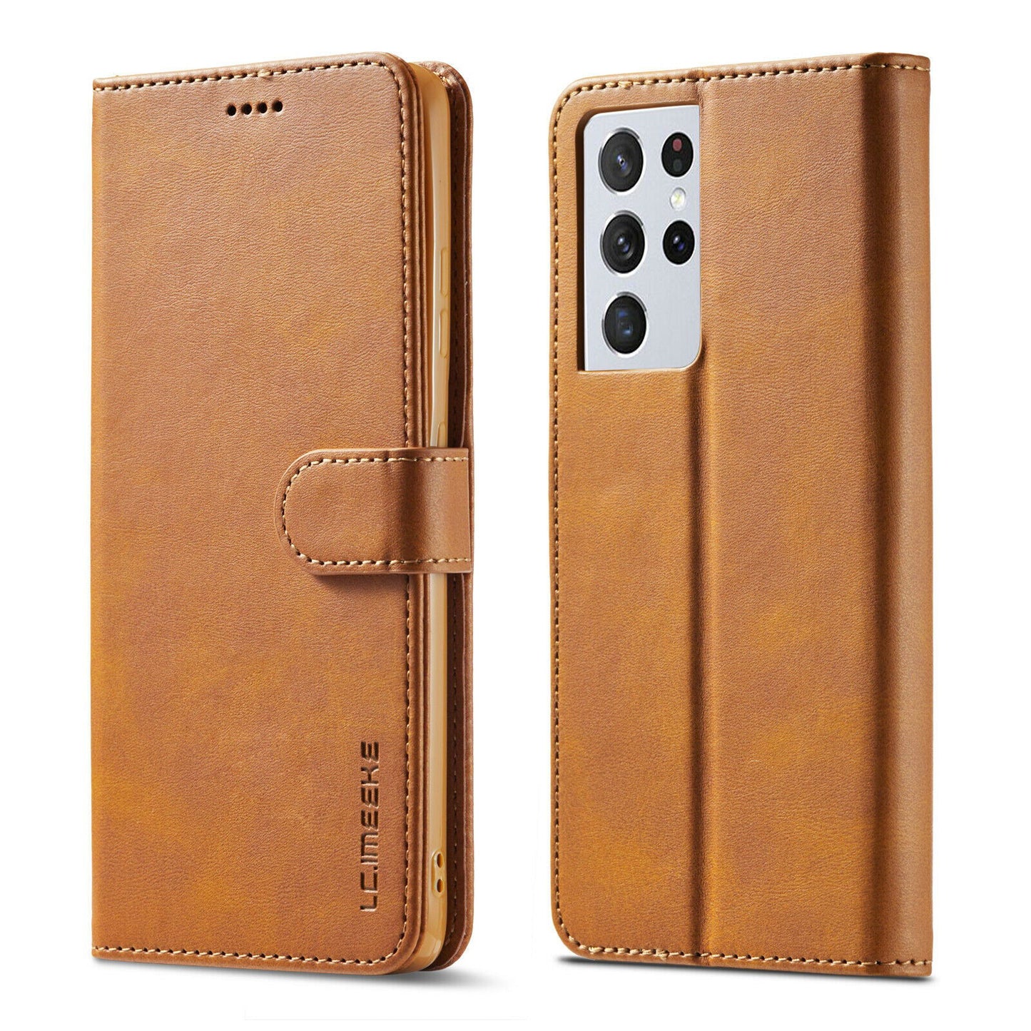 Men's Leather Magnetic Wallet Case for Samsung Galaxy S21 - carolay.co