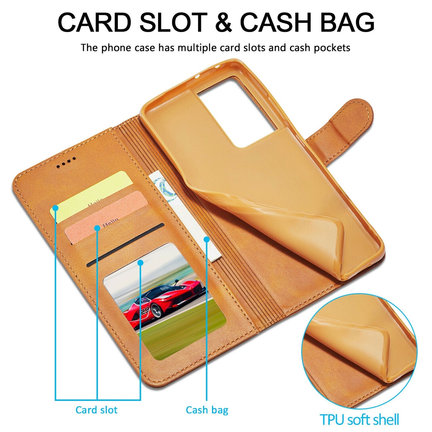 Men's Leather Magnetic Wallet Case for Samsung Galaxy S21 - carolay.co