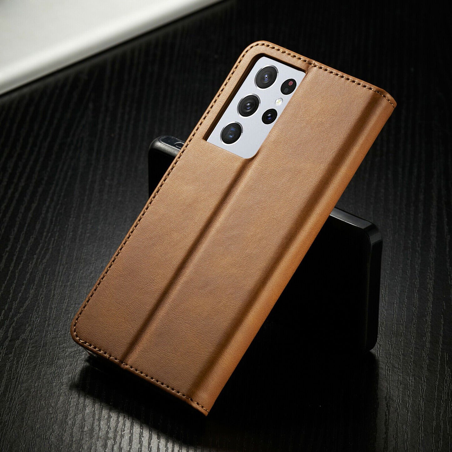 Men's Leather Magnetic Wallet Case for Samsung Galaxy S21 - carolay.co
