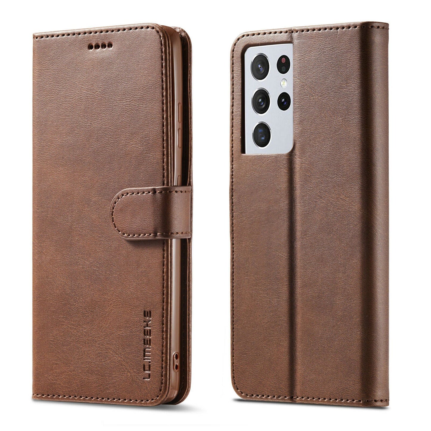 Men's Leather Magnetic Wallet Case for Samsung Galaxy S21 - carolay.co