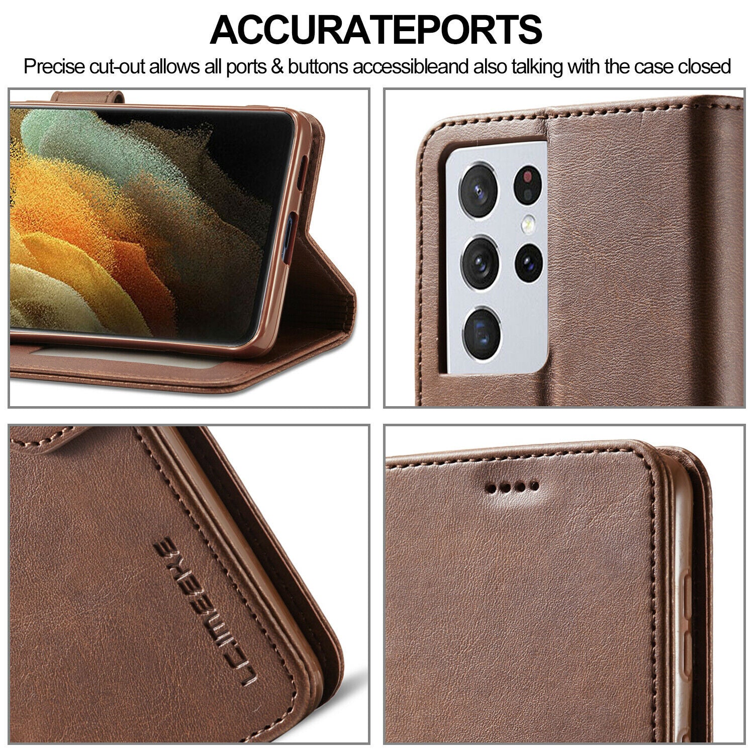 Men's Leather Magnetic Wallet Case for Samsung Galaxy S21 - carolay.co