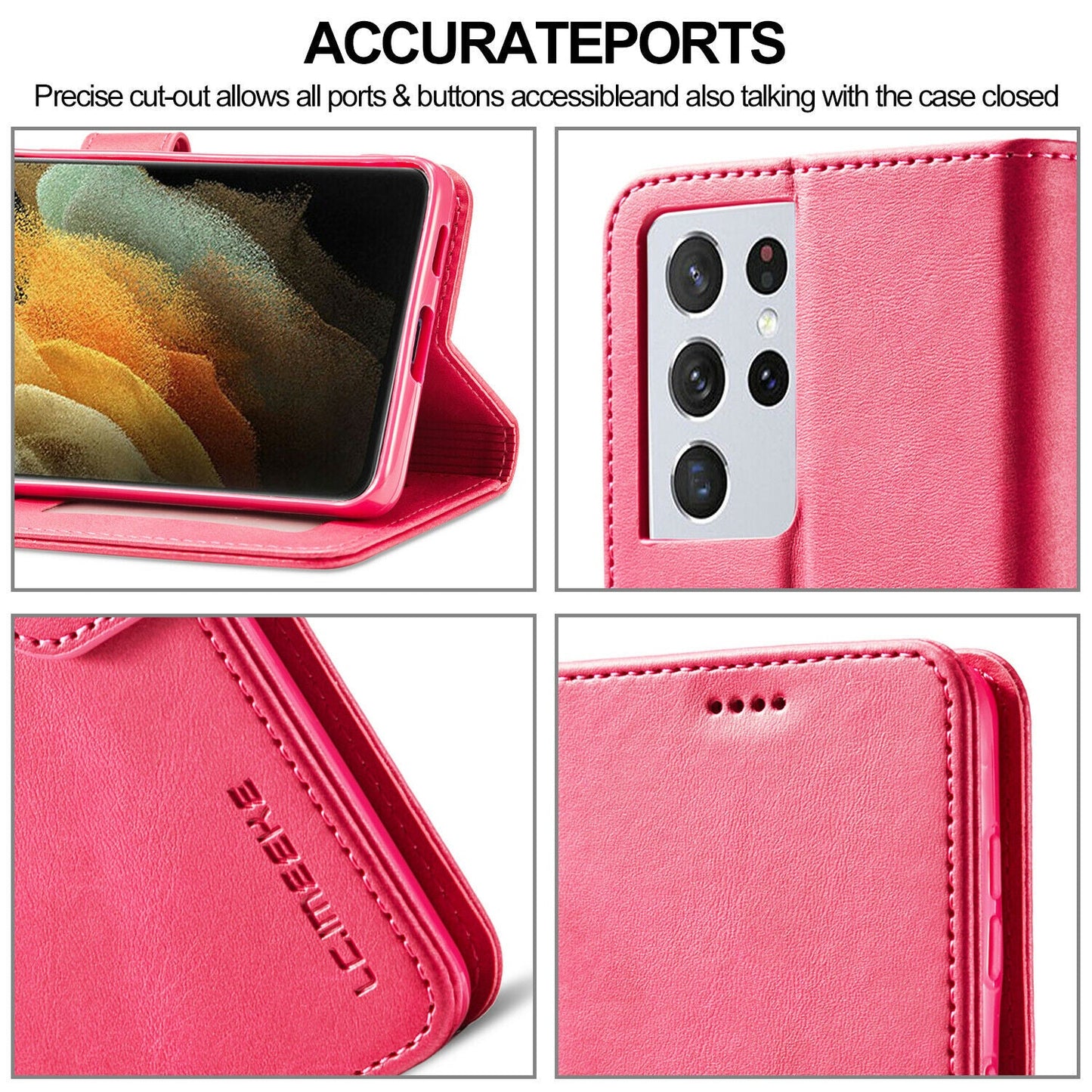 Men's Leather Magnetic Wallet Case for Samsung Galaxy S21 - carolay.co