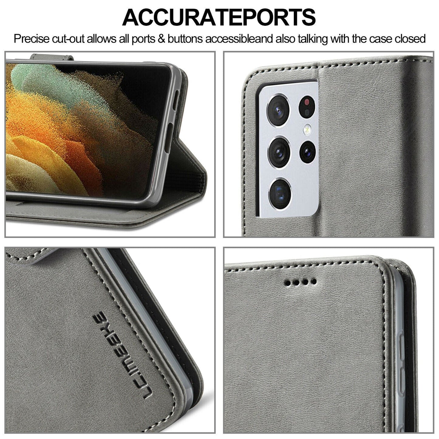 Men's Leather Magnetic Wallet Case for Samsung Galaxy S21 - carolay.co