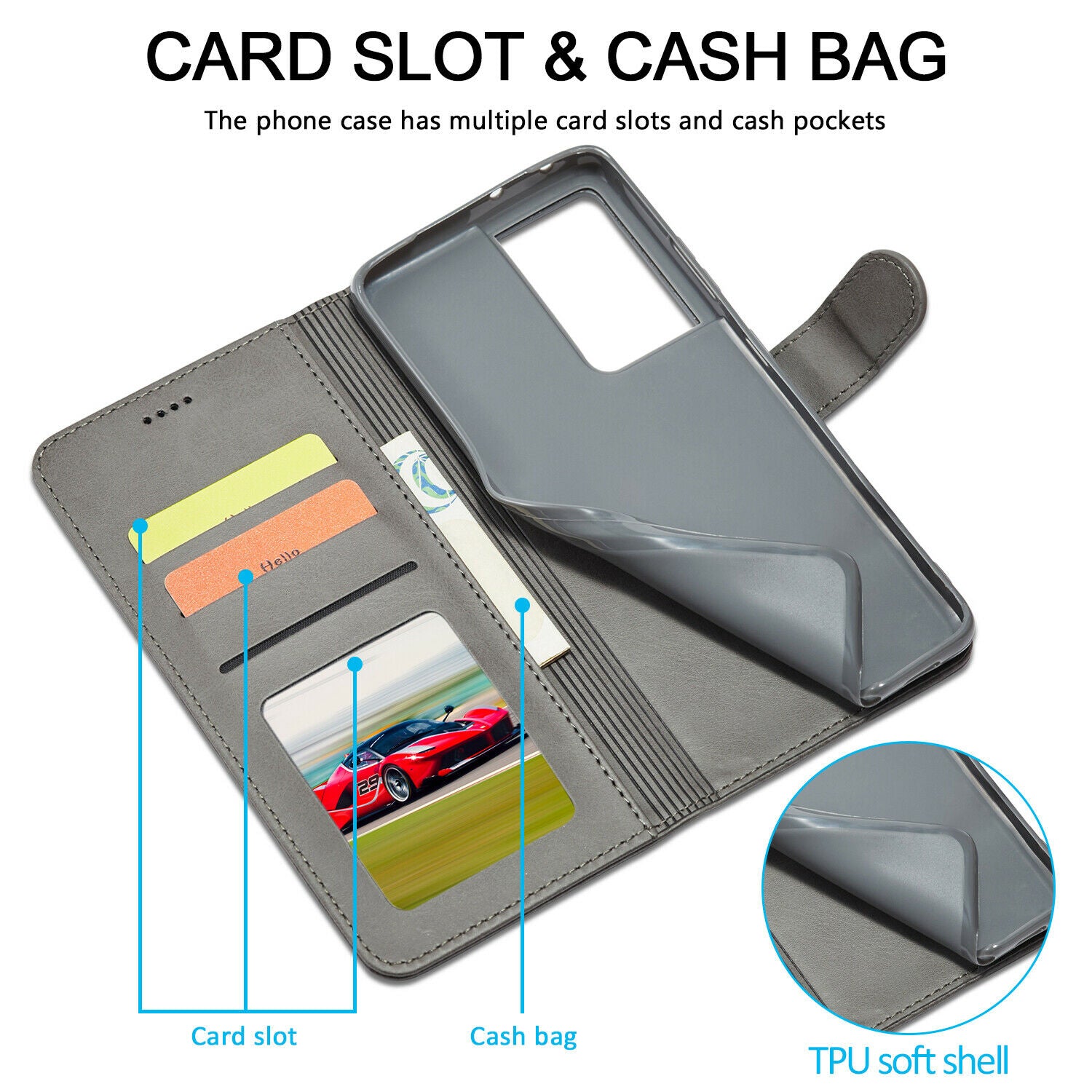 Men's Leather Magnetic Wallet Case for Samsung Galaxy S21 - carolay.co
