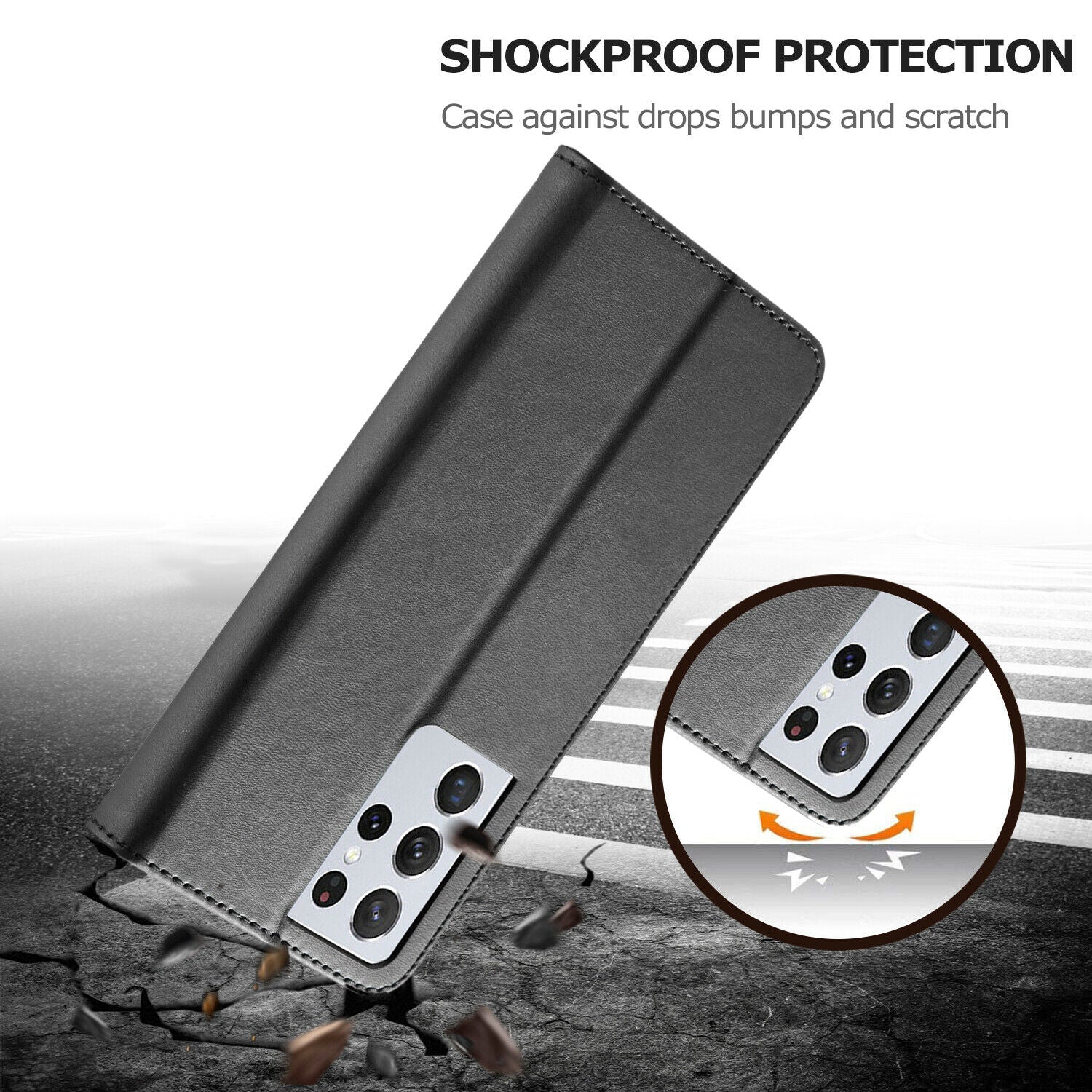 Men's Leather Magnetic Wallet Case for Samsung Galaxy S21 - carolay.co
