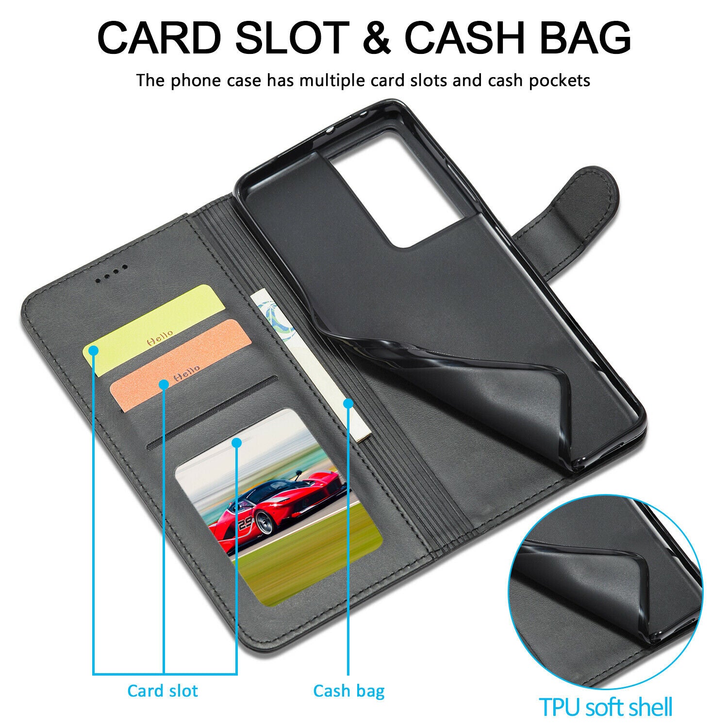 Men's Leather Magnetic Wallet Case for Samsung Galaxy S21 - carolay.co