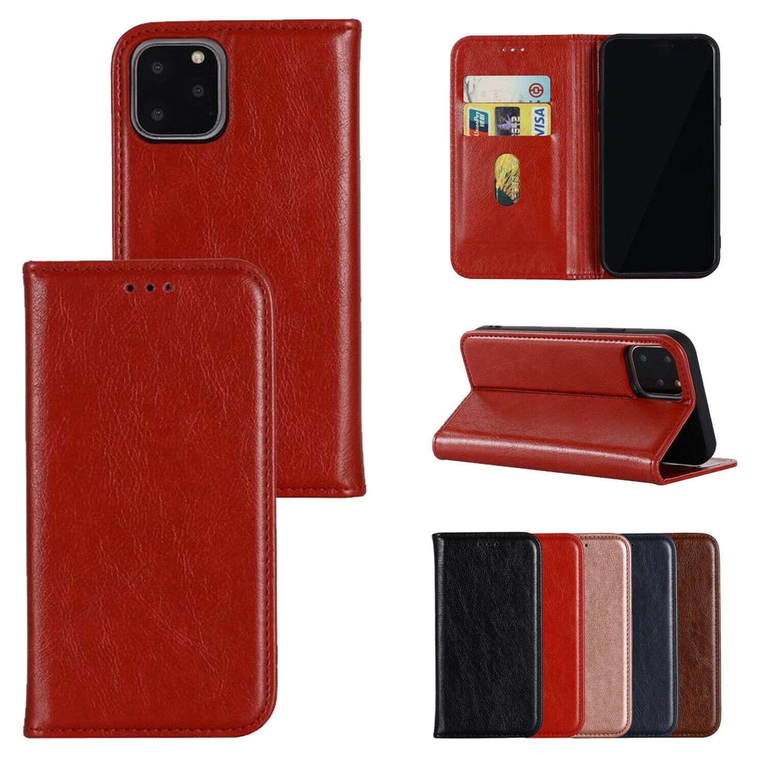 Premium Leather Wallet Card Stand Flip Case For iPhone - carolay.co