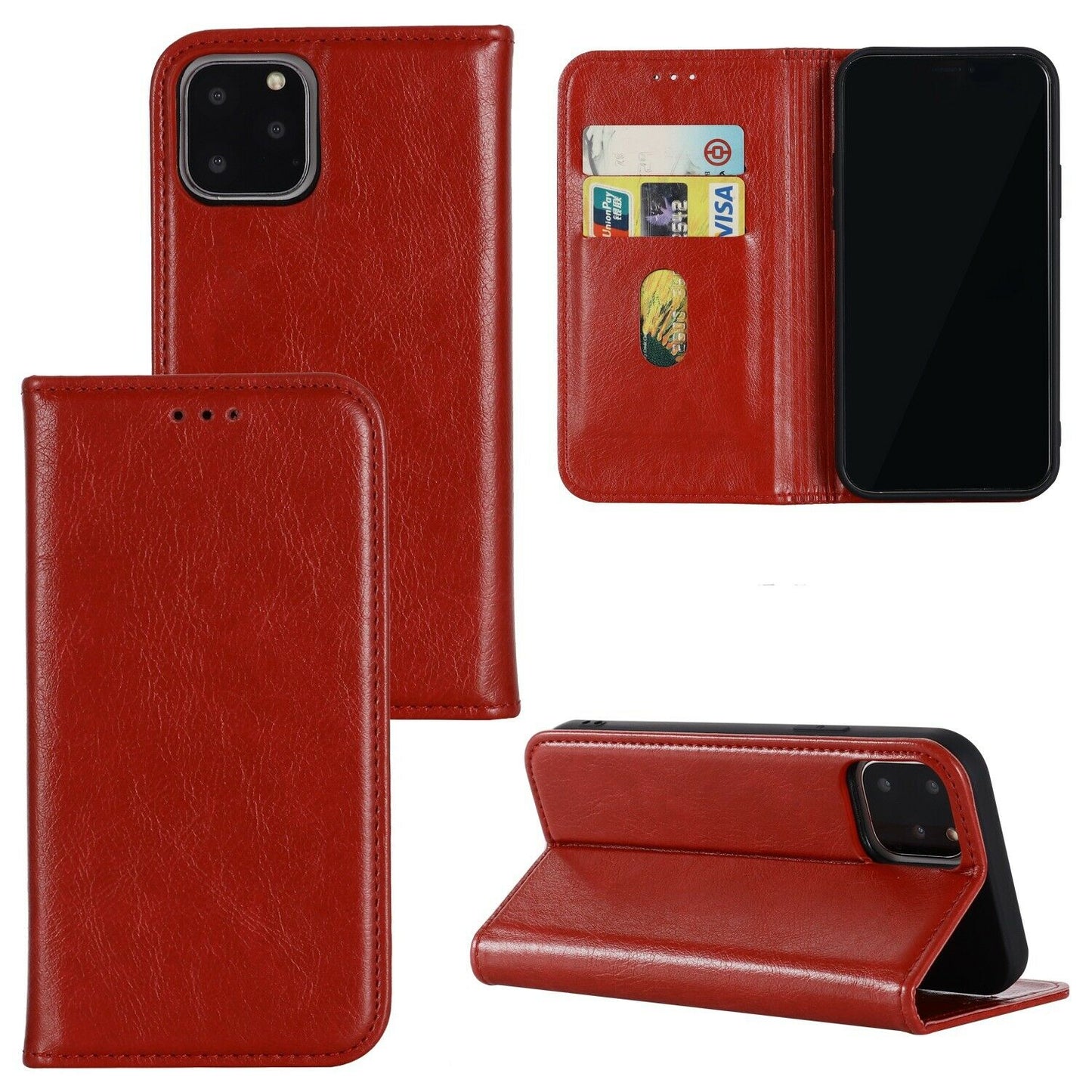 Premium Leather Wallet Card Stand Flip Case For iPhone - carolay.co