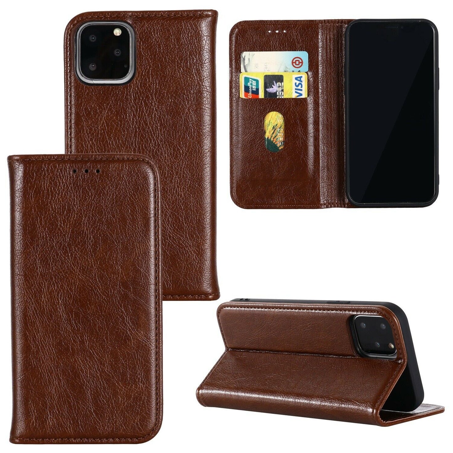 Premium Leather Wallet Card Stand Flip Case For iPhone - carolay.co