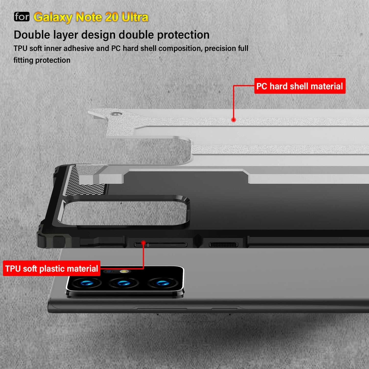 Protective Hybrid Armor Hard Case for Samsung Galaxy S21 Ultra Plus - carolay.co