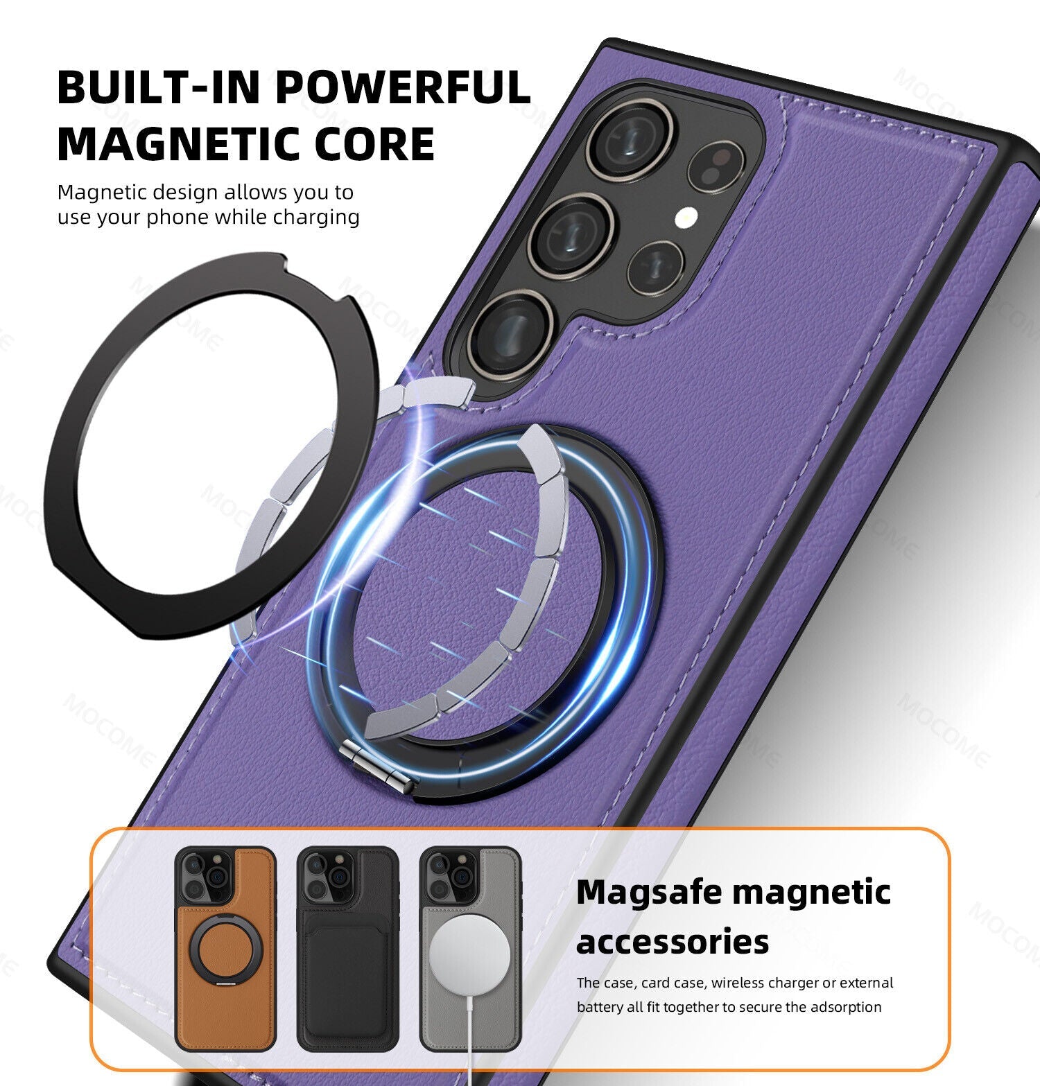 Samsung Galaxy S24 Ultra Magnetic Ring Case with Compatibility - carolay.co