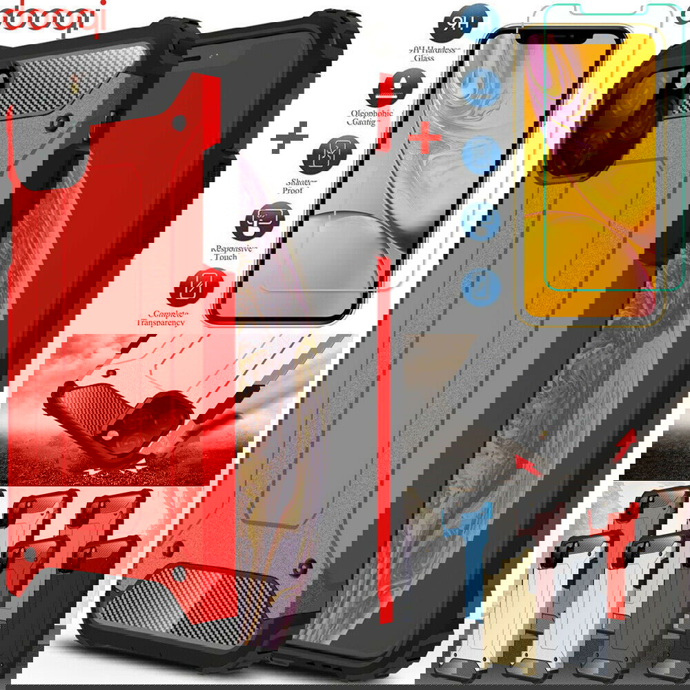 Shockproof Armor Protective Case+Tempered Glass For iPhone - carolay.co