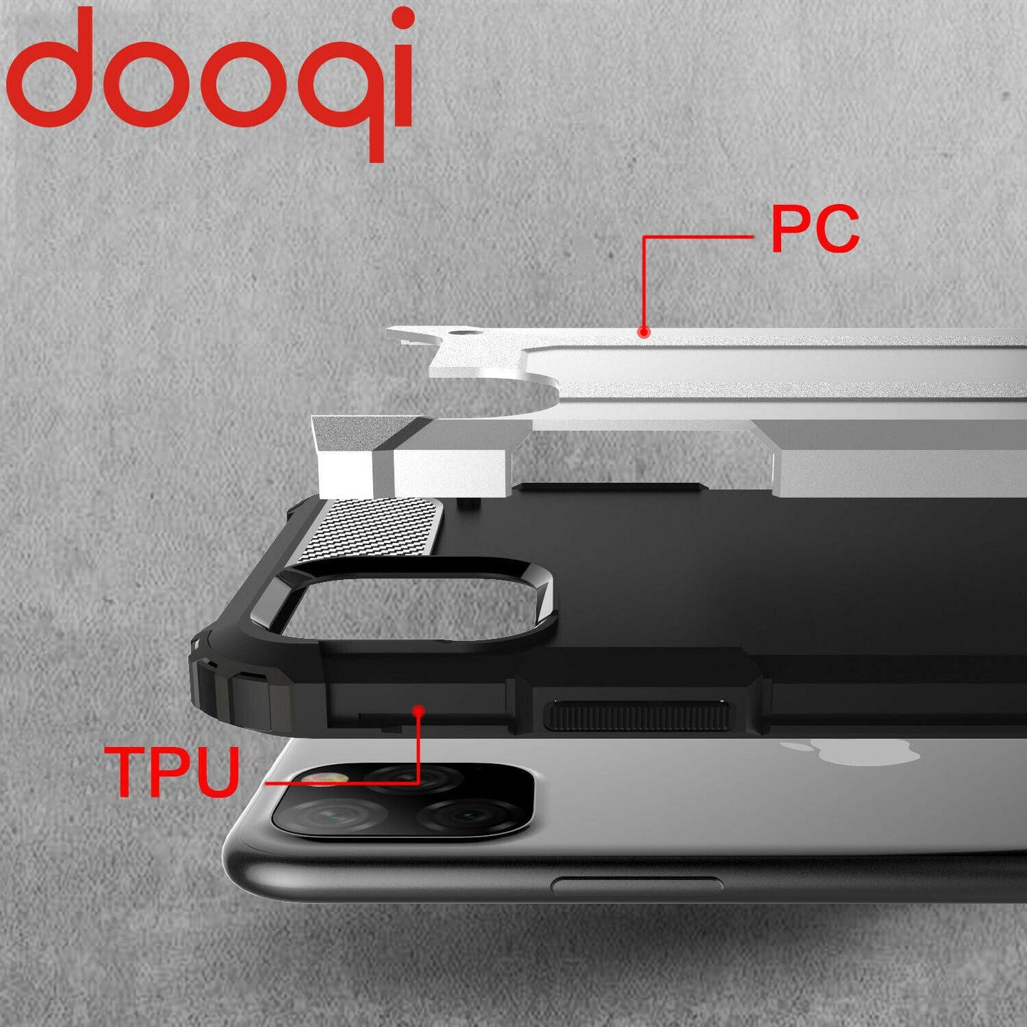Shockproof Armor Protective Case+Tempered Glass For iPhone - carolay.co