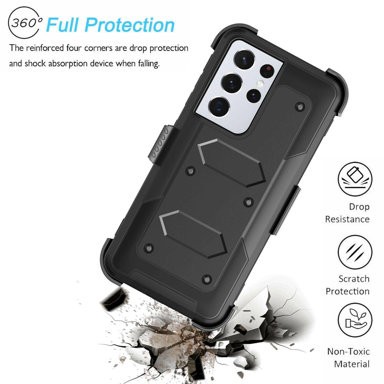 Shockproof Case Belt Clip Holster for Samsung S21 Ultra 5G - carolay.co