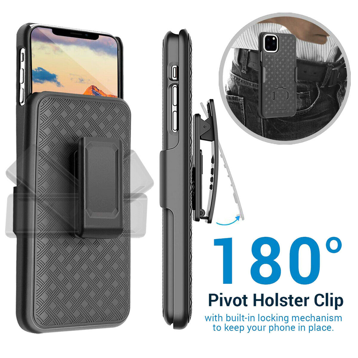 Shockproof Case with Kickstand Belt Clip Holster for iPhone - carolay.co