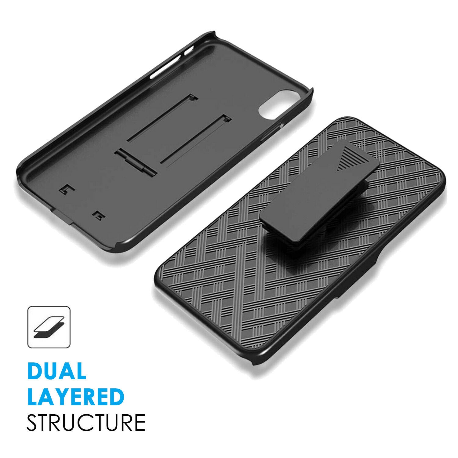 Shockproof Case with Kickstand Belt Clip Holster for iPhone - carolay.co