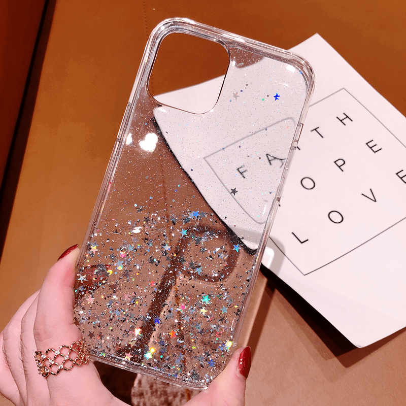 Shockproof Clear Case Bling Glitter Cover For iPhone - carolay.co