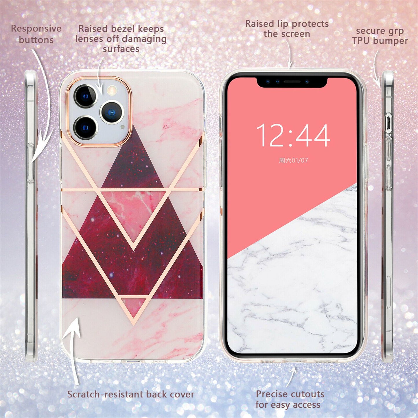 Slim Clear Marble Pattern Case For iPhone - carolay.co