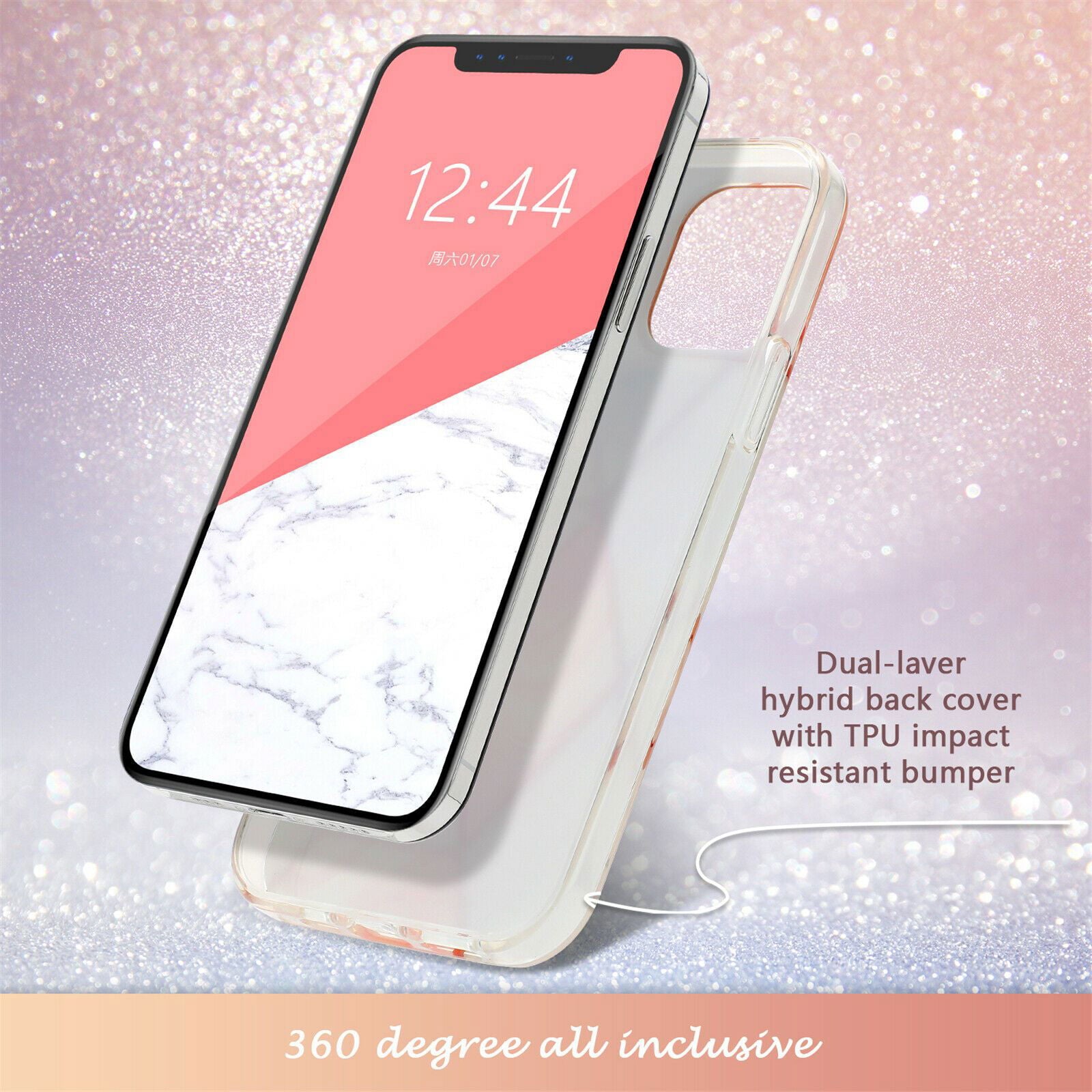 Slim Clear Marble Pattern Case For iPhone - carolay.co