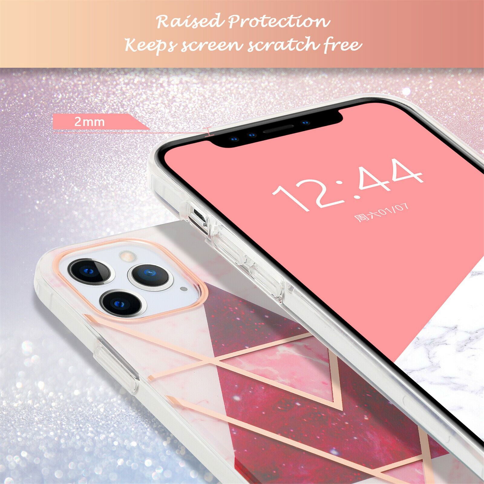 Slim Clear Marble Pattern Case For iPhone - carolay.co