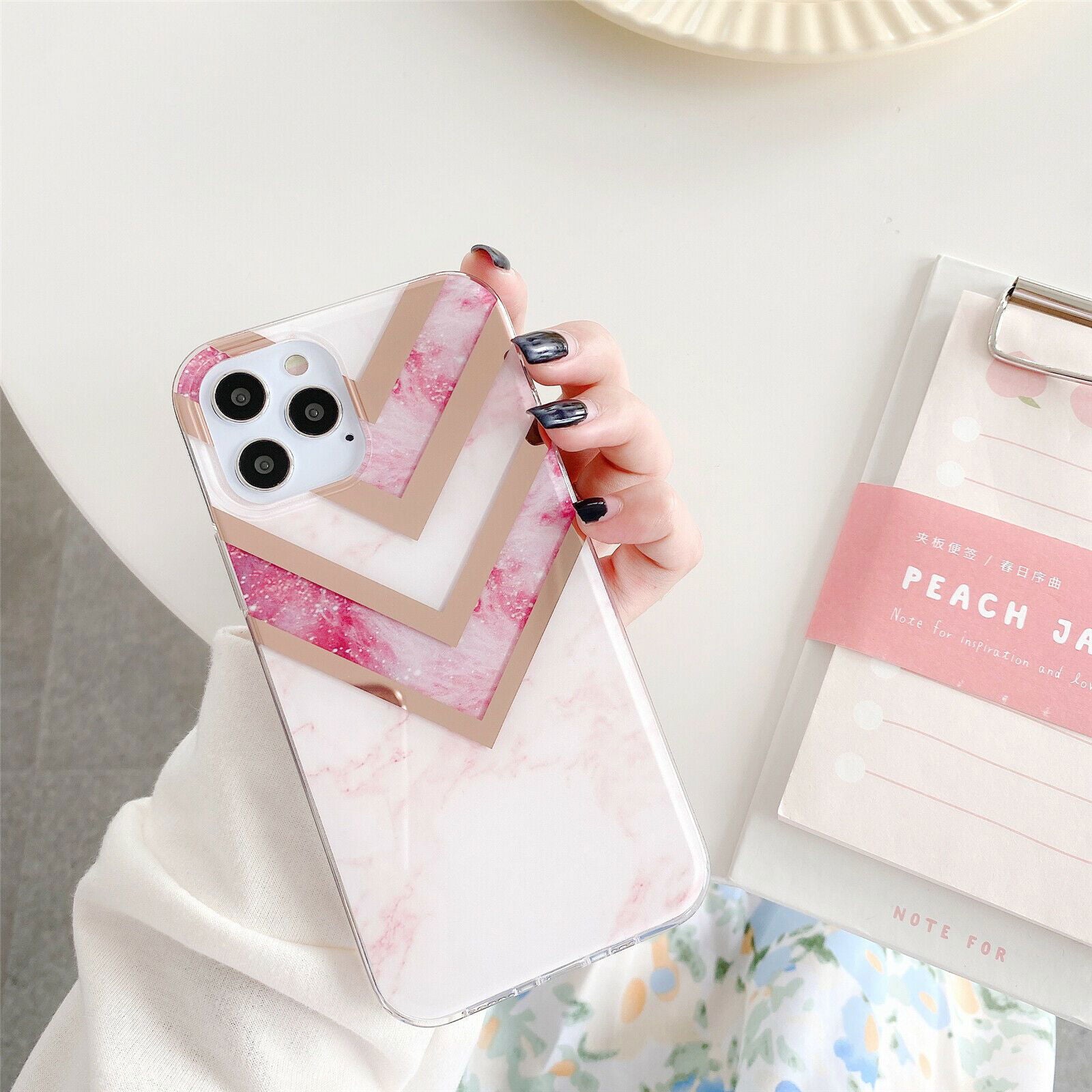 Slim Clear Marble Pattern Case For iPhone - carolay.co