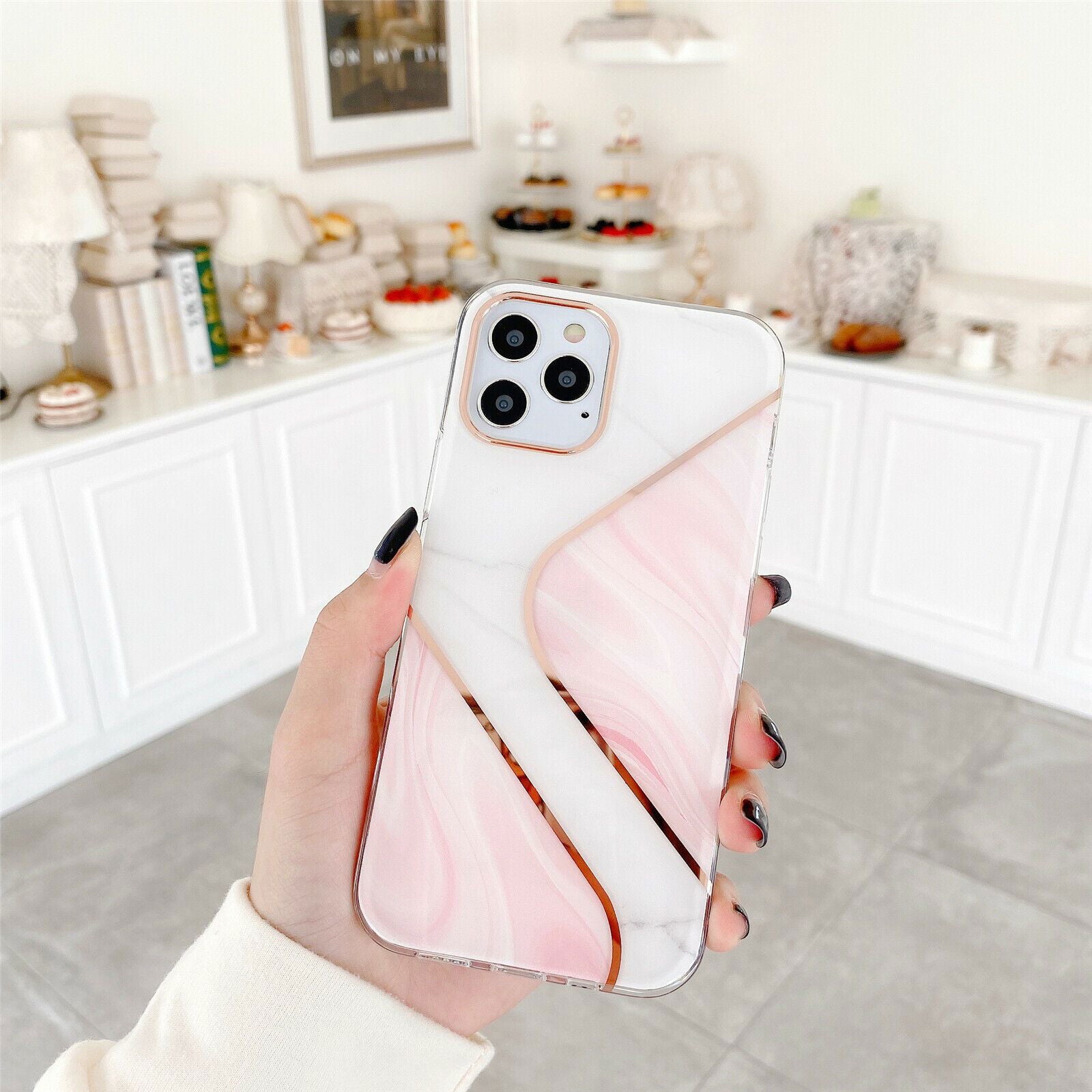 Slim Clear Marble Pattern Case For iPhone - carolay.co